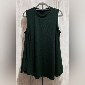 LANE BRYANT Green Sparkle Swing Tunic Tank Top